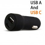 Wholesale USB-A and USB-C 2.4A Dual 2 Port Car Charger for Phone, Tablet, Speaker, Electronic (Car - Black)